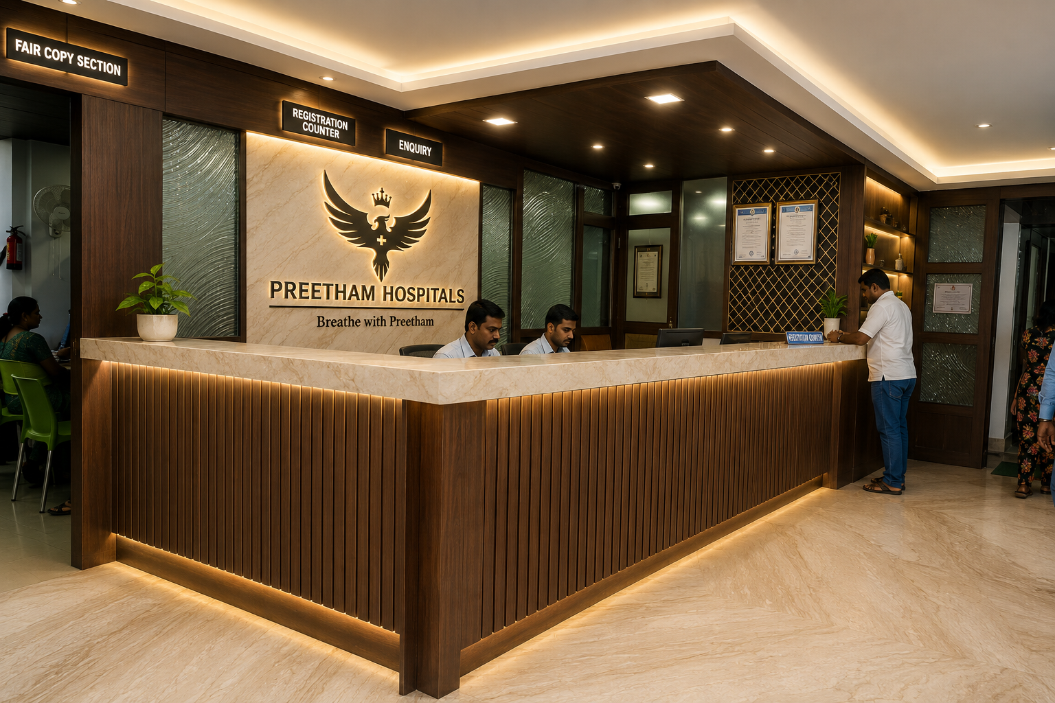 Preetham Hospitals front office and reception
